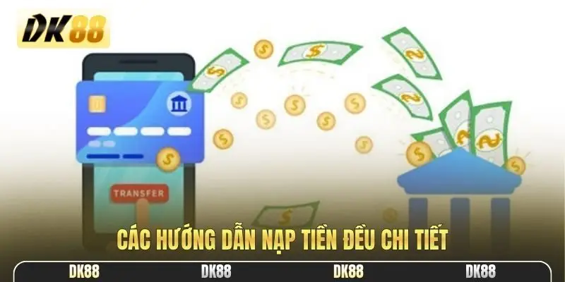 Các hướng dẫn nạp tiền đều chi tiết